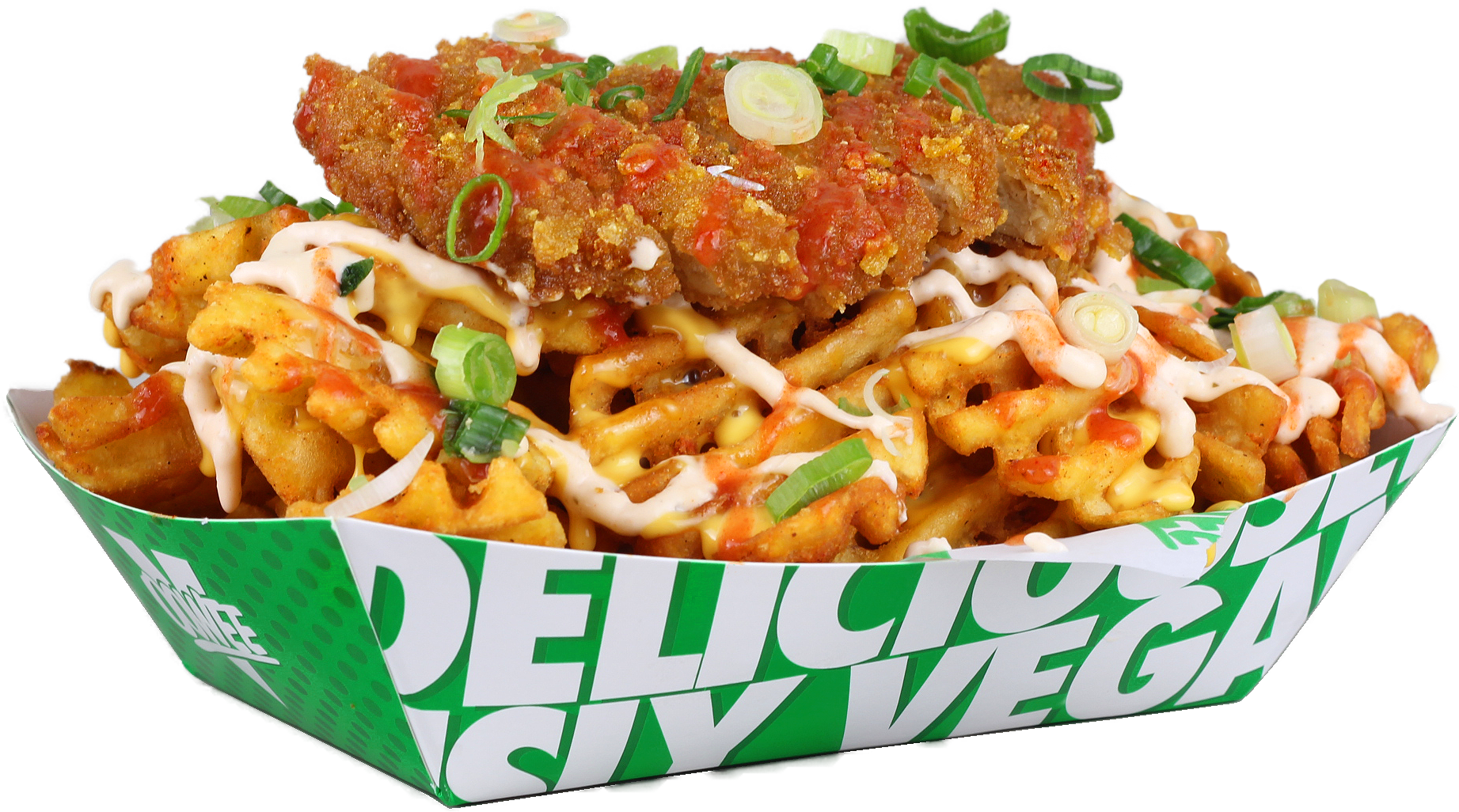 BUFFALO BLUE CHEESE WAFFLE FRIES.